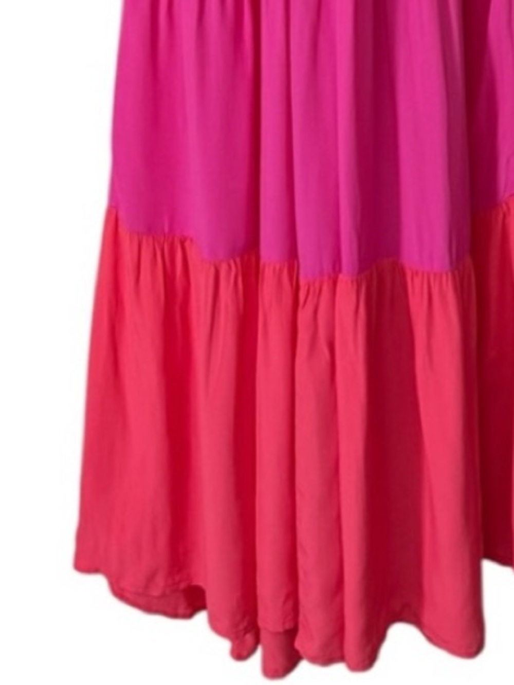 Tommy Bahama Colorblock Midi Tiered Dress in Pink Maui Size XL 16 / 18 - Picture 14 of 14